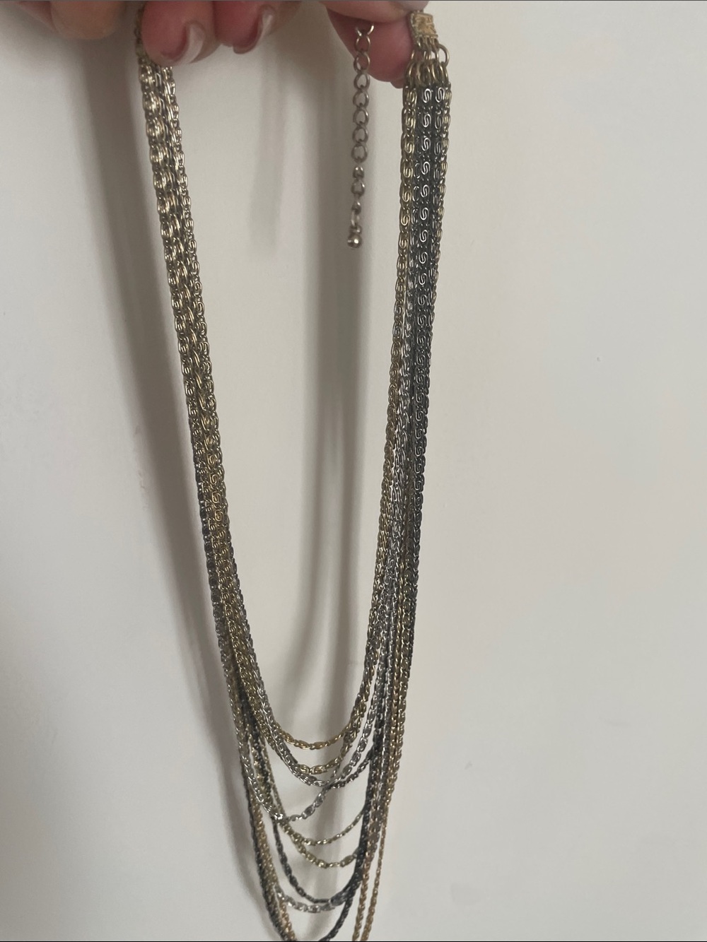Layered Multi-Chain Necklace in Gold and Silver